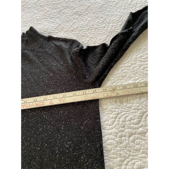 J. Jill Tunic Length Mock Neck Speckled Sweater Black Pullover Casual Size S - Picture 8 of 9